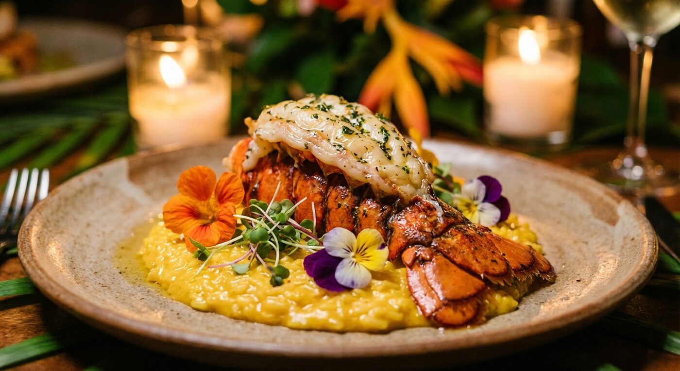 Butter-grilled lobster tail